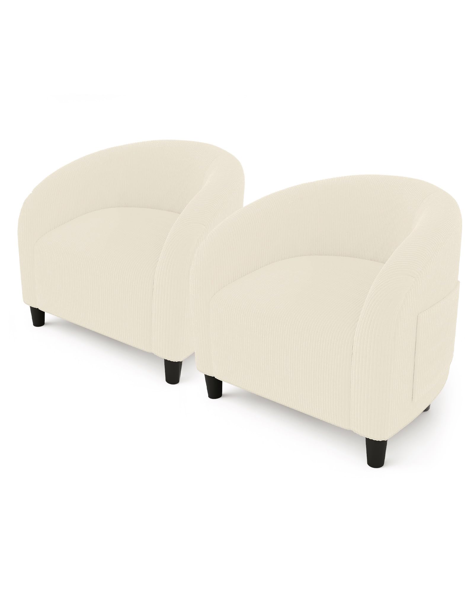 GarveeHome Accent Chair Faux Leather Barrel Chairs Club Armchair with Soft Seat for Living Room Bedroom Reading Waiting Room - Brown