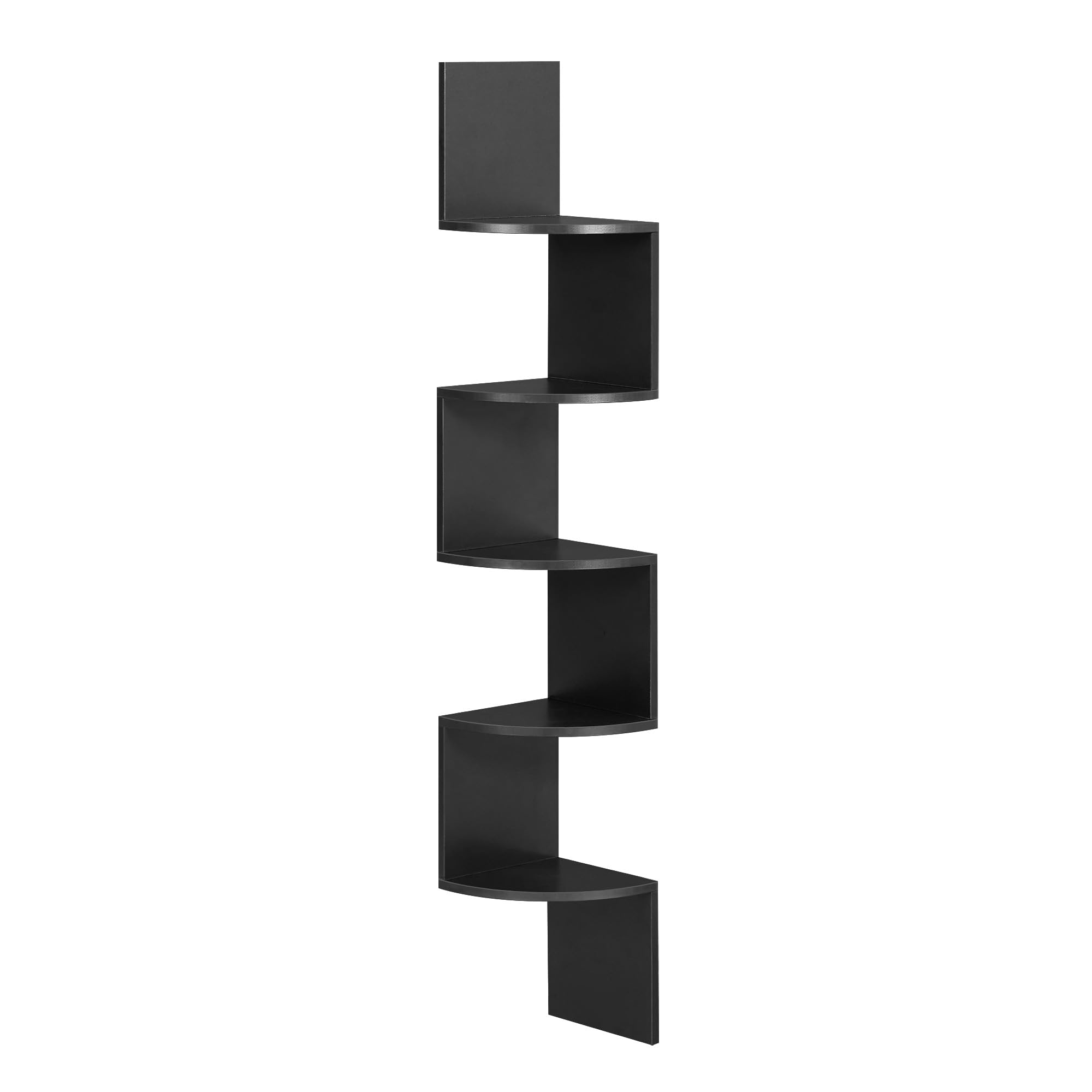 VASAGLE Corner Shelf Wall Mount, 5-Tier Floating Corner Bookshelf, Plant Shelf for Bedroom, Living Room, Bathroom, Home Office, Cloud White