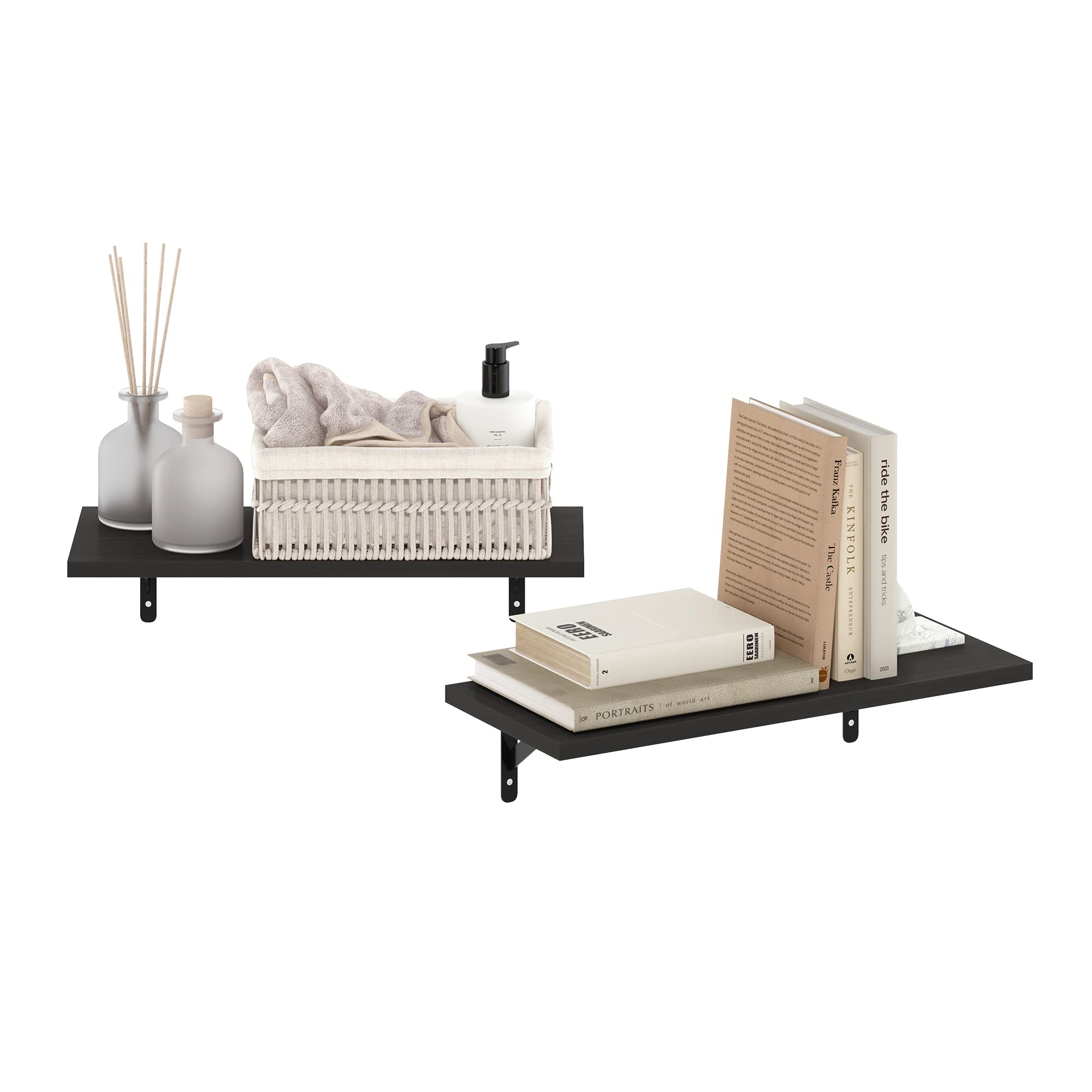 Furinno Rossi 5-Tier Floating Corner Shelf for Wall, Corner Zigzag Shelf Wall Mounted, Radial Wall Mount Shelves, for Home Office, Living Room, Bedroom, Bathroom, White