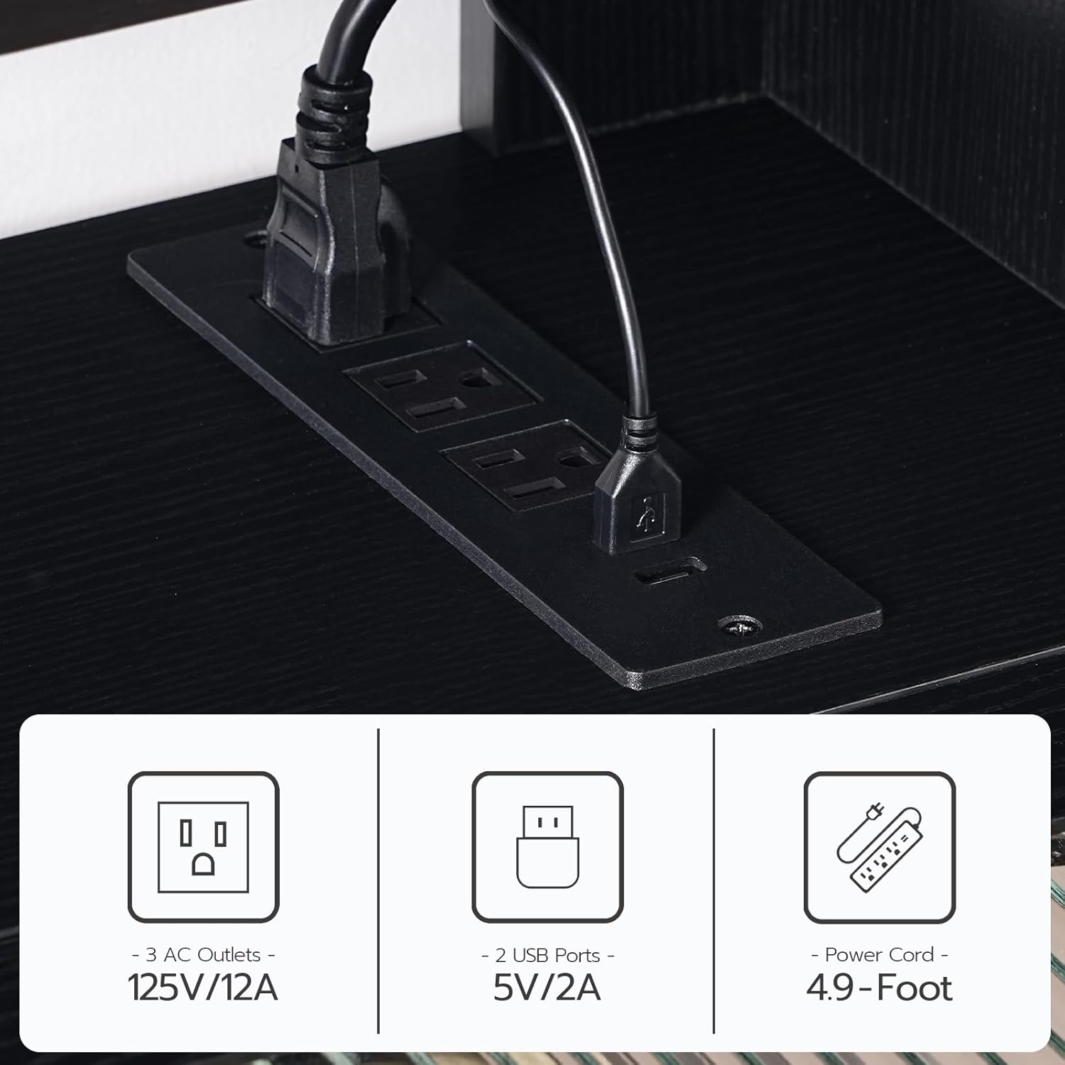 HOOBRO Floating TV Stand with LED Light Power Outlet for TVs up to 65”, Wall Mounted TV Shelf, Modern Media Console Entertainment Center Under TV, for Living Room Bedroom, Black BK34UDDS01G1