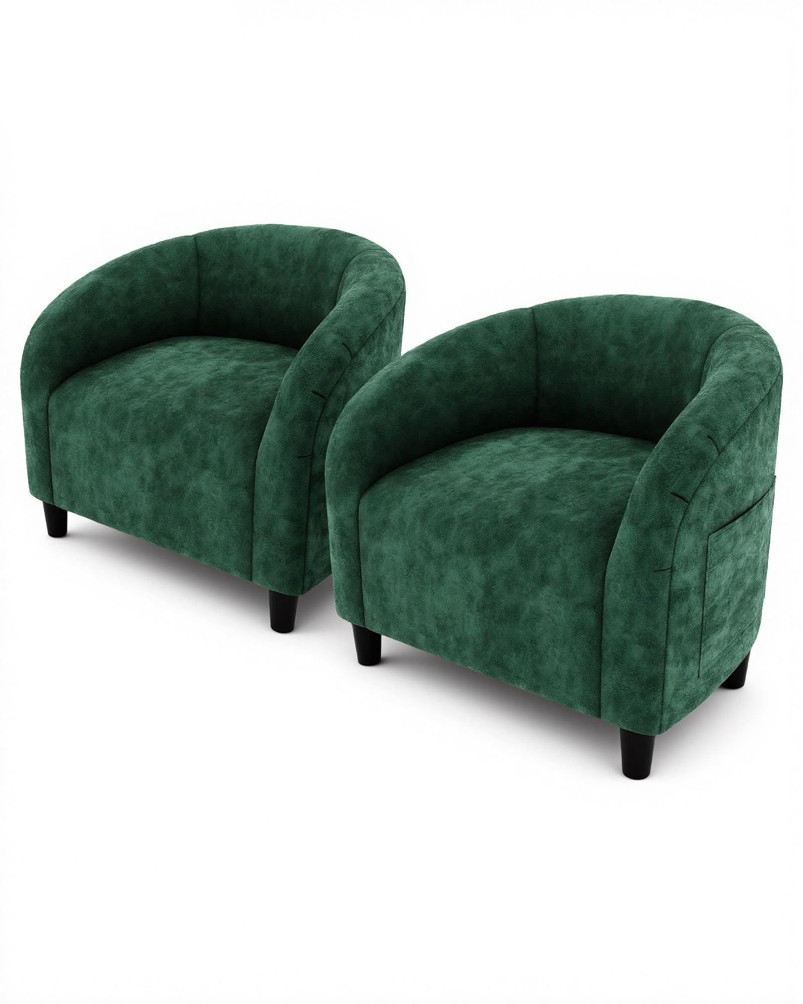 GarveeHome Accent Chair Faux Leather Barrel Chairs Club Armchair with Soft Seat for Living Room Bedroom Reading Waiting Room - Brown