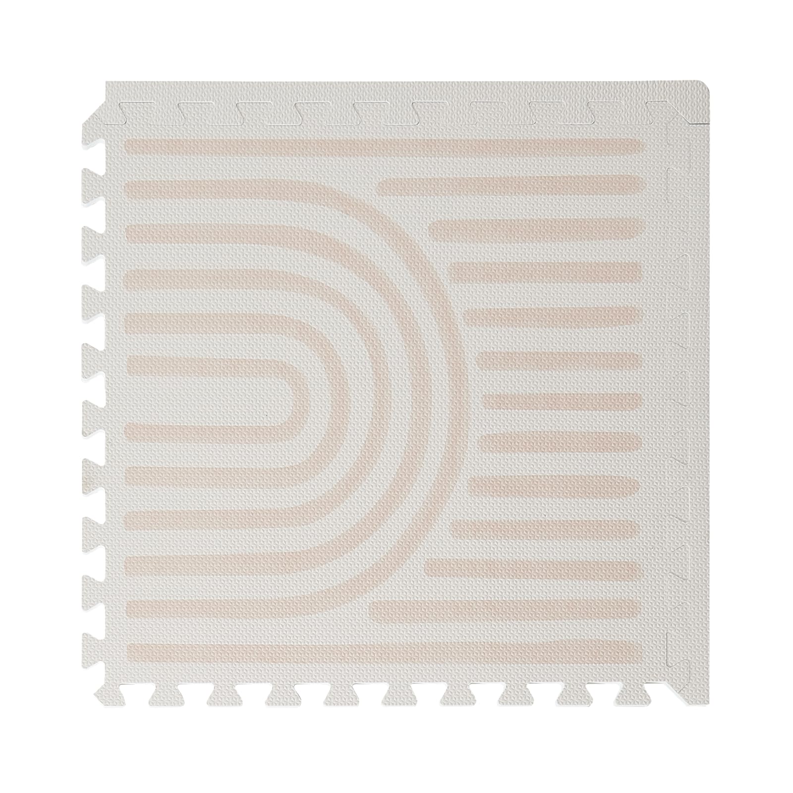 Toddlekind Playmat - Premium Foam Playmat, 4 x 6 feet, 6 Tile Extra Thick Foam Floor Puzzle Mat for Babies/Toddlers Stylish, Non-Toxic, Odorless. Perfect for Tummy Time, Crawling, & Play. 0m+ (Cream)