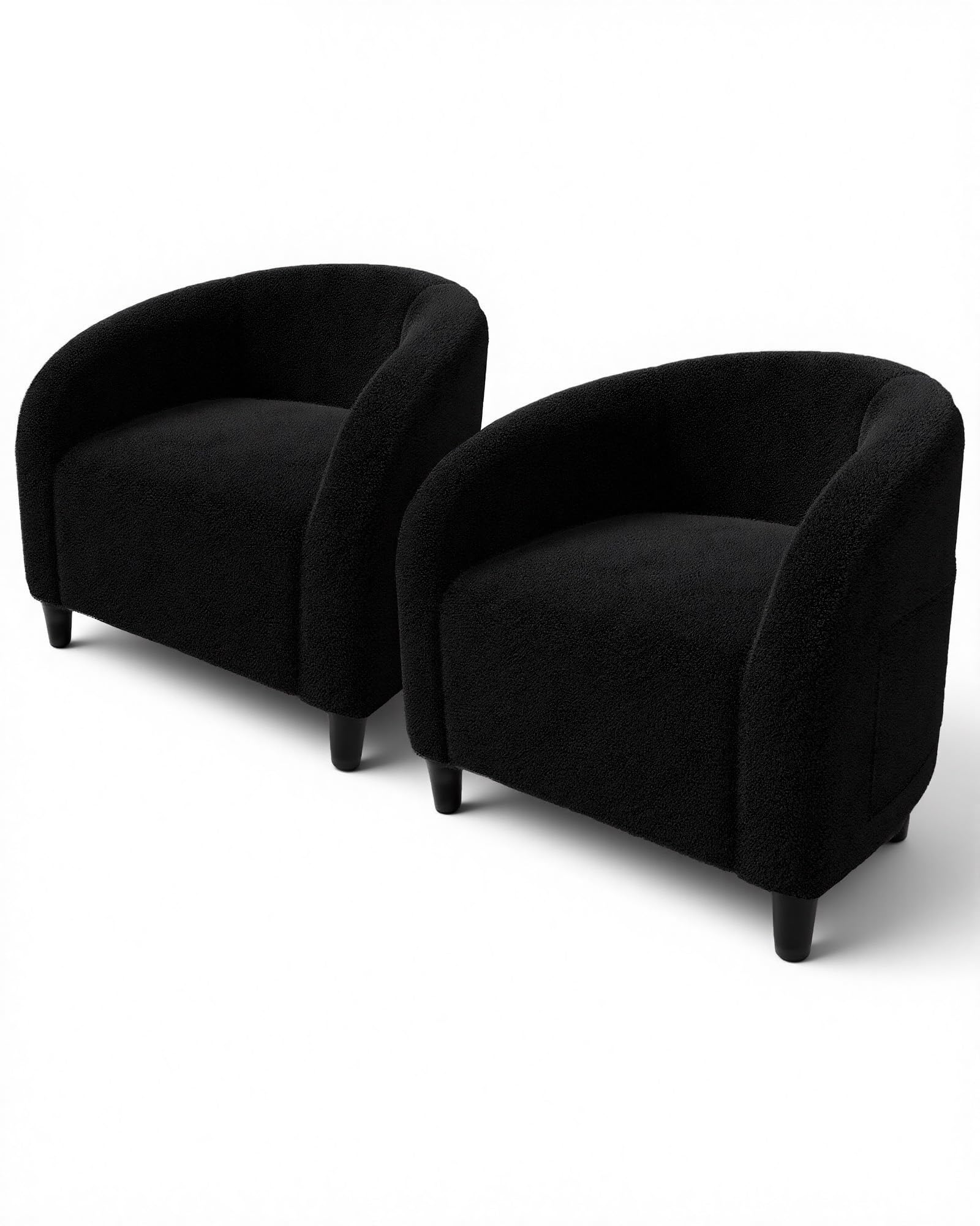 GarveeHome Accent Chair Faux Leather Barrel Chairs Club Armchair with Soft Seat for Living Room Bedroom Reading Waiting Room - Brown