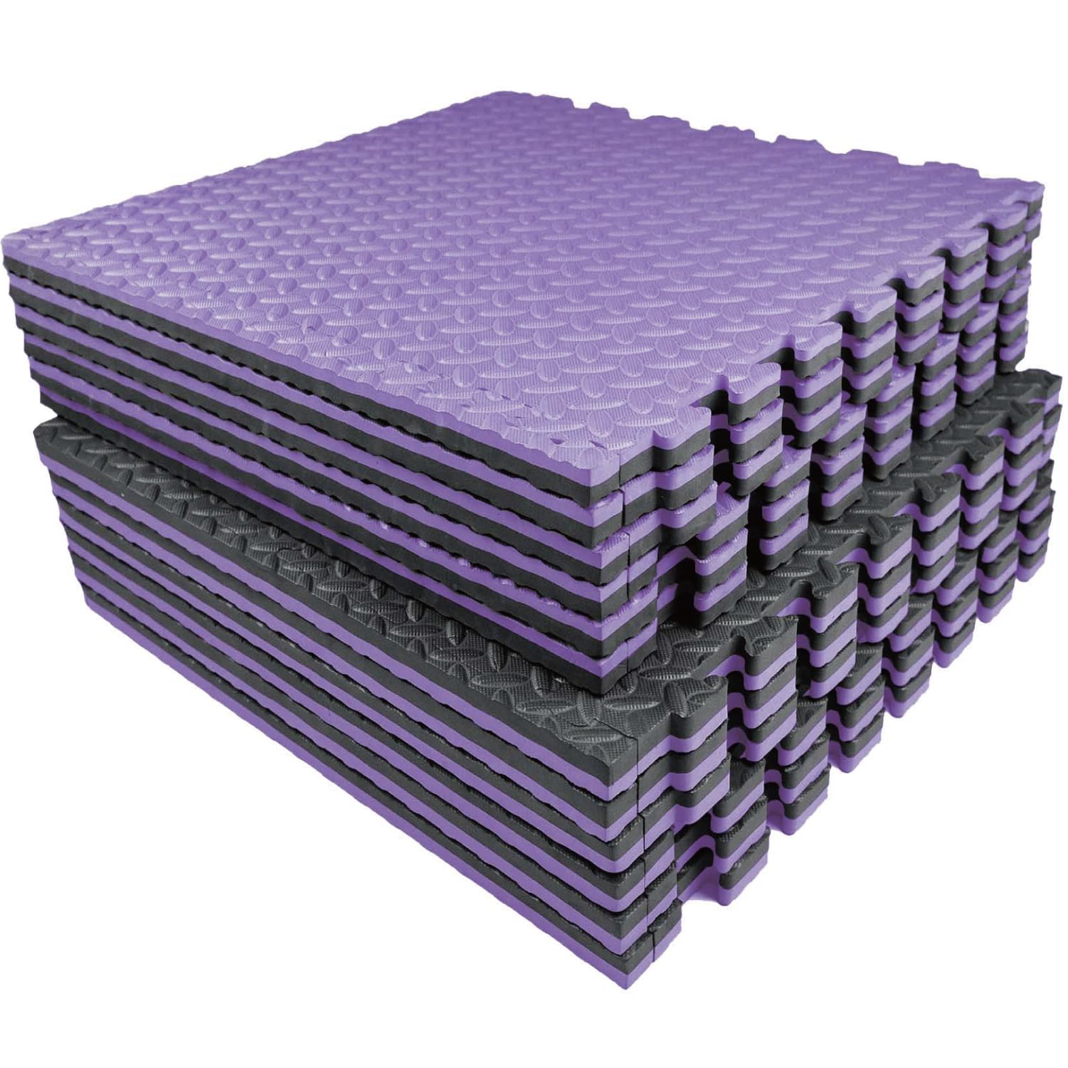 AIRHOP Upgraded 0.79" Extra Thick 48 Sq Ft High-Density Eva Foam Exercise Gym Mats, 12 Pcs Large Interlocking Puzzle Floor Tiles (24"x24") for Home Gym