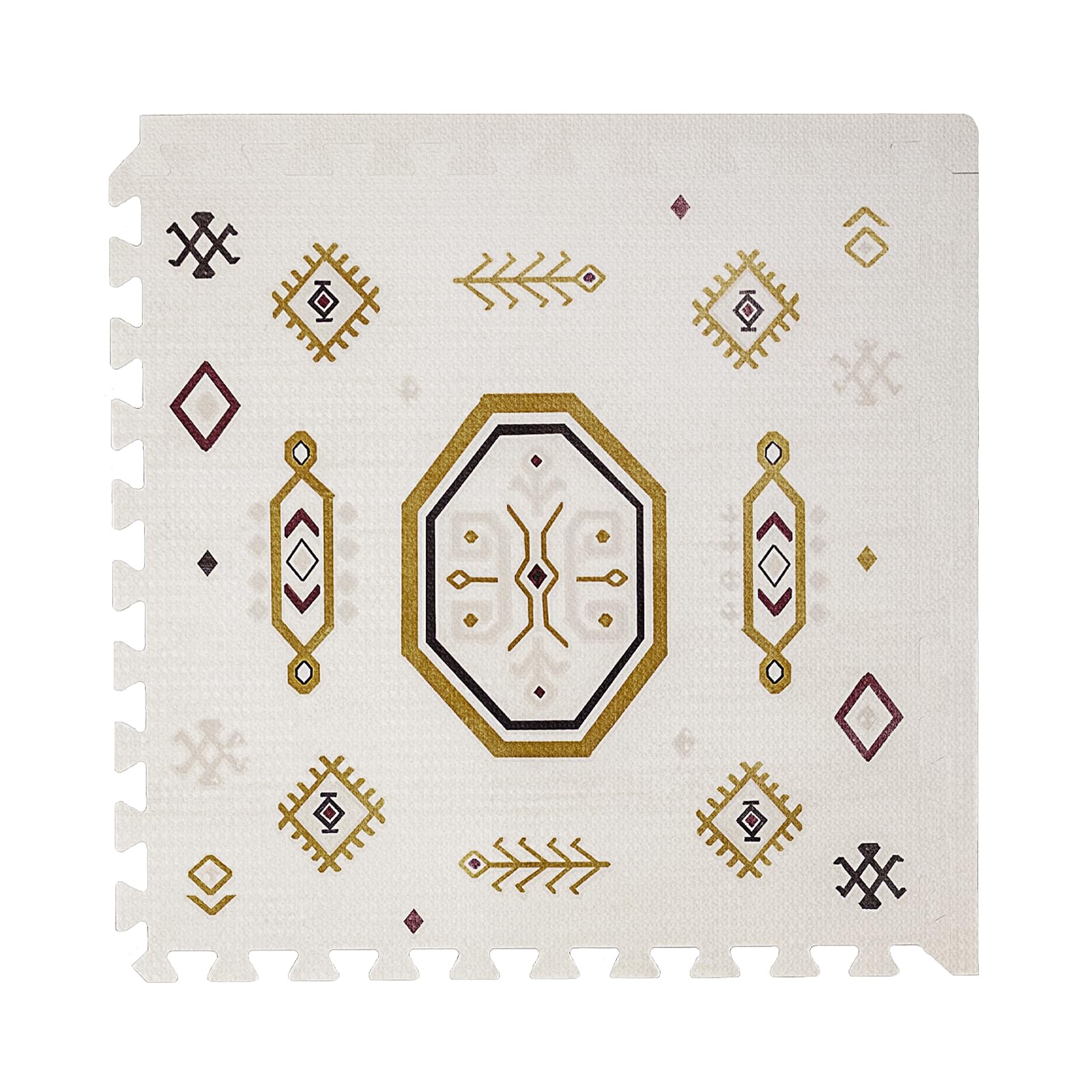 Toddlekind Playmat - Premium Foam Playmat, 4 x 6 feet, 6 Tile Extra Thick Foam Floor Puzzle Mat for Babies/Toddlers Stylish, Non-Toxic, Odorless. Perfect for Tummy Time, Crawling, & Play. 0m+ (Cream)