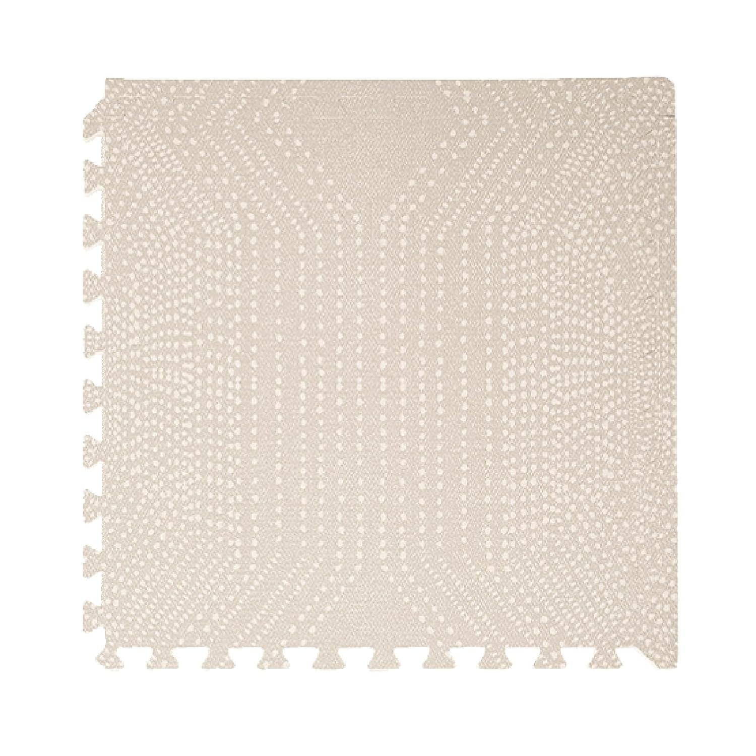 Toddlekind Playmat - Premium Foam Playmat, 4 x 6 feet, 6 Tile Extra Thick Foam Floor Puzzle Mat for Babies/Toddlers Stylish, Non-Toxic, Odorless. Perfect for Tummy Time, Crawling, & Play. 0m+ (Cream)