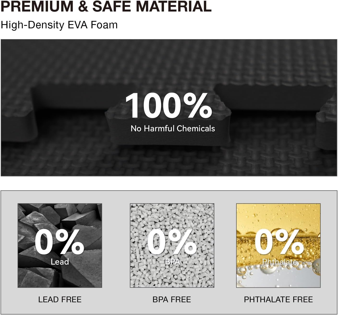 AIRHOP 18 Tiles Gym Floor Mat, EVA Foam Puzzle Gym Mat, High-Density Interlocking Foam Floor Tiles for Home Gym, Play Workout Garage Kitchen Flooring