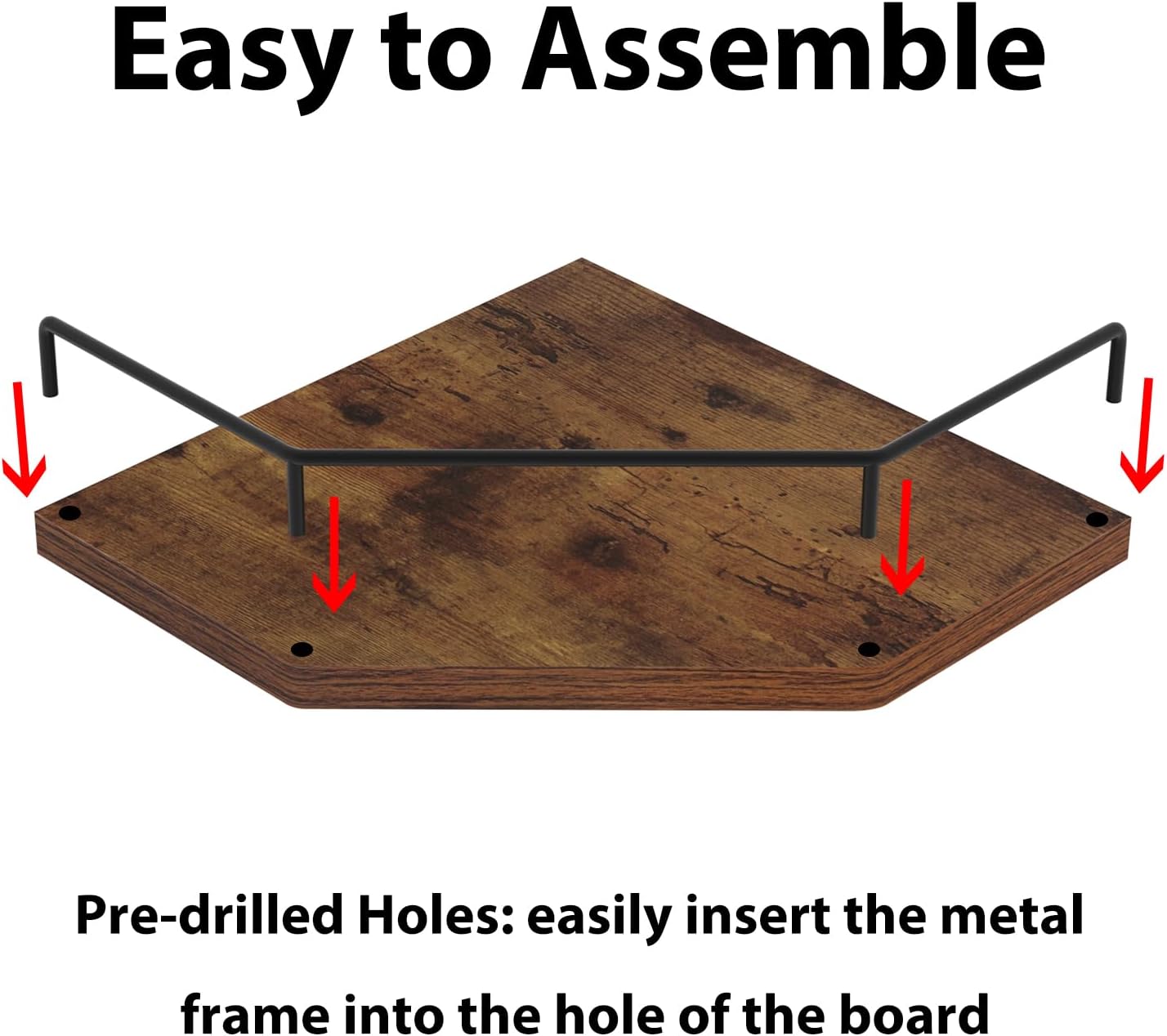 HORLIMER Floating Corner Shelf Wall Mount, 3 Pack Rustic Wood Corner Wall Shelves with Fence for Bedroom, Bathroom, Kitchen, Living Room, Brown