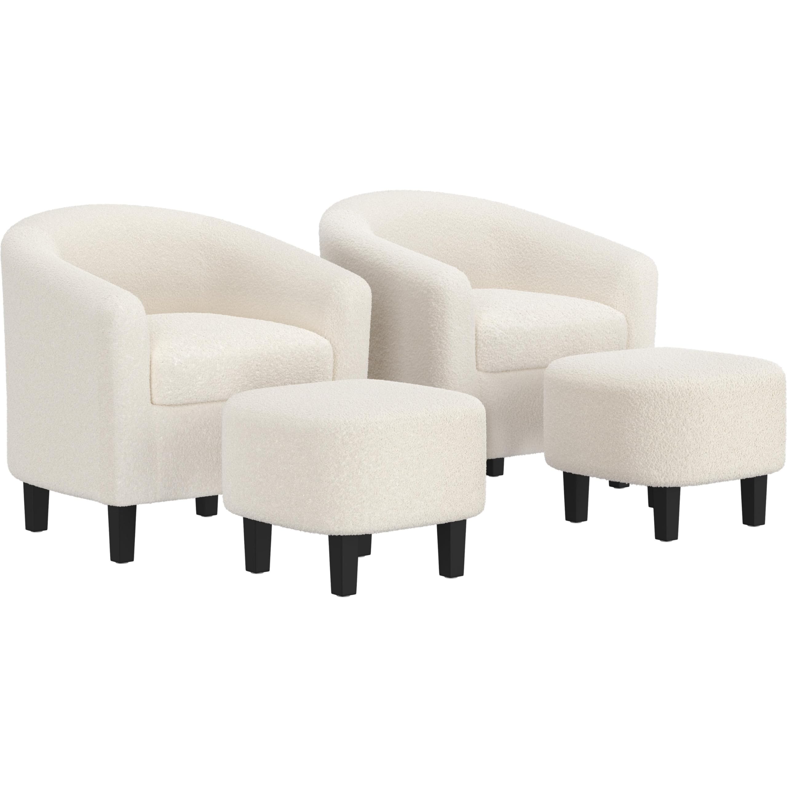 Yaheetech Barrel Chairs Set of 2, Faux Leather Club Armchairs, PU Leather Accent Chairs with Soft Padded Seat for Living Room Bedroom Waiting Reading Room, Black