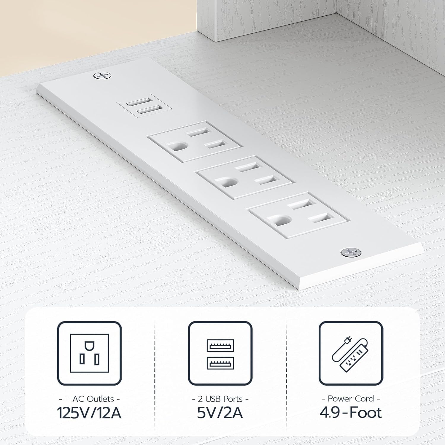 HOOBRO Floating TV Stand with LED Light Power Outlet for up to 65”, Wall Mounted TV Shelf, Modern Media Console Entertainment Center, for Living Room Bedroom, White WT34UDDS01G1
