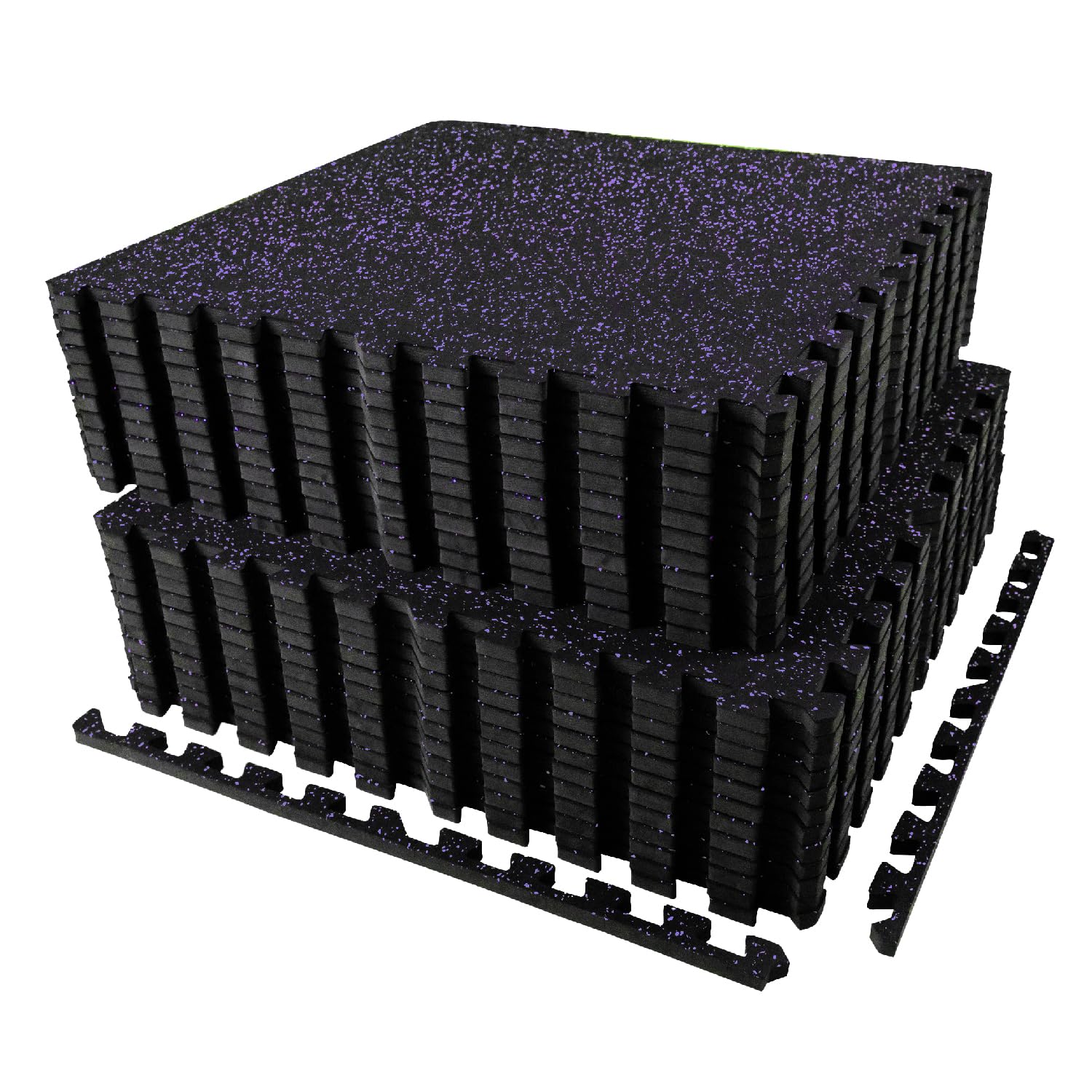 AIRHOP 0.56in Thick 48 Sq Ft Exercise Equipment Mats, 12 Tiles Upgraded Rubber Top with High Density EVA Foam, Large Interlocking Puzzle Gym Flooring for Home Gym, Heavy Weight Workout, 24 x 24in