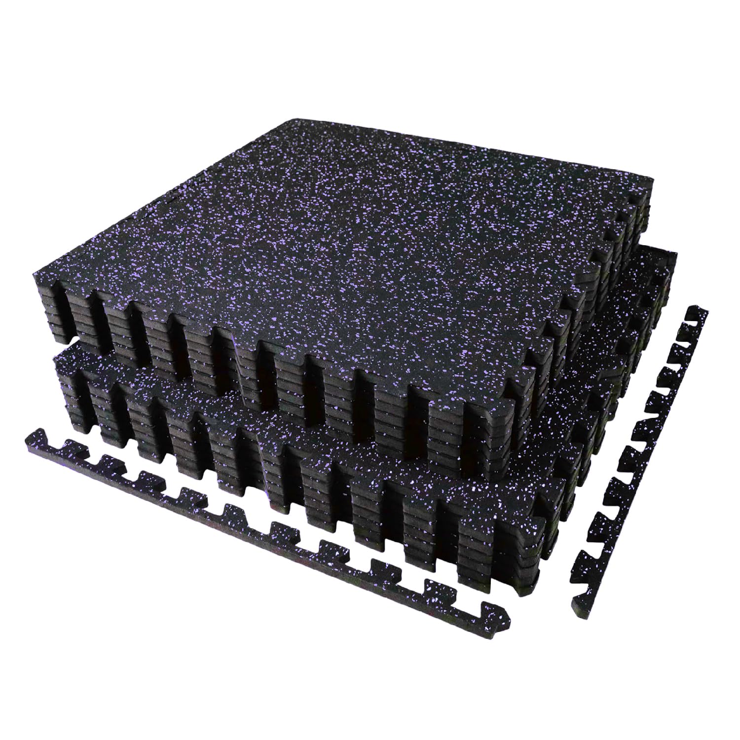 AIRHOP 0.56in Thick 48 Sq Ft Exercise Equipment Mats, 12 Tiles Upgraded Rubber Top with High Density EVA Foam, Large Interlocking Puzzle Gym Flooring for Home Gym, Heavy Weight Workout, 24 x 24in