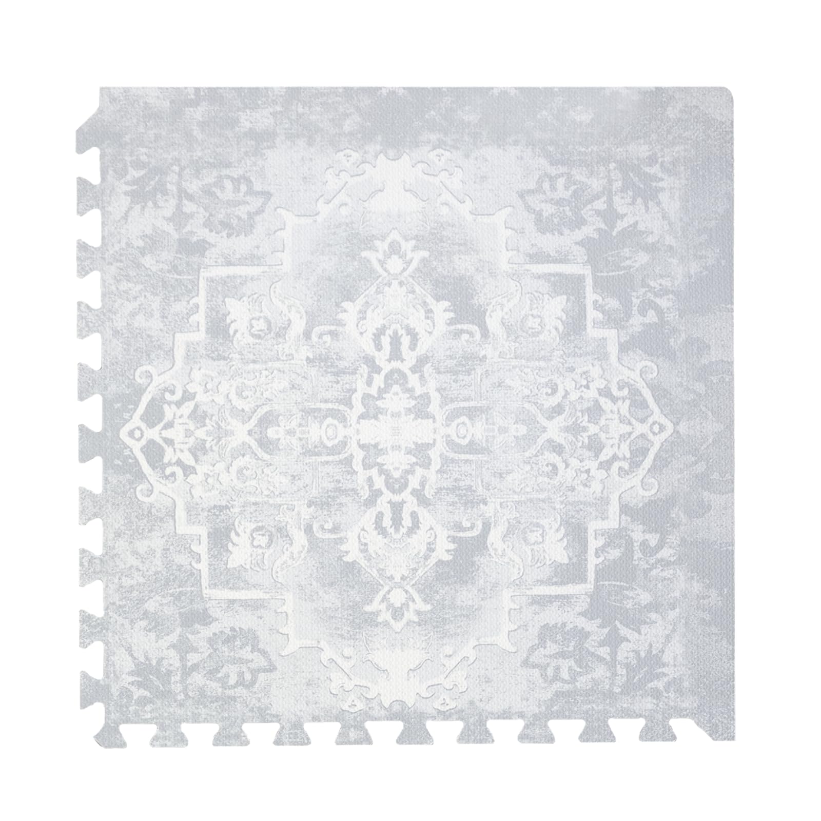 Toddlekind Playmat - Premium Foam Playmat, 4 x 6 feet, 6 Tile Extra Thick Foam Floor Puzzle Mat for Babies/Toddlers Stylish, Non-Toxic, Odorless. Perfect for Tummy Time, Crawling, & Play. 0m+ (Cream)