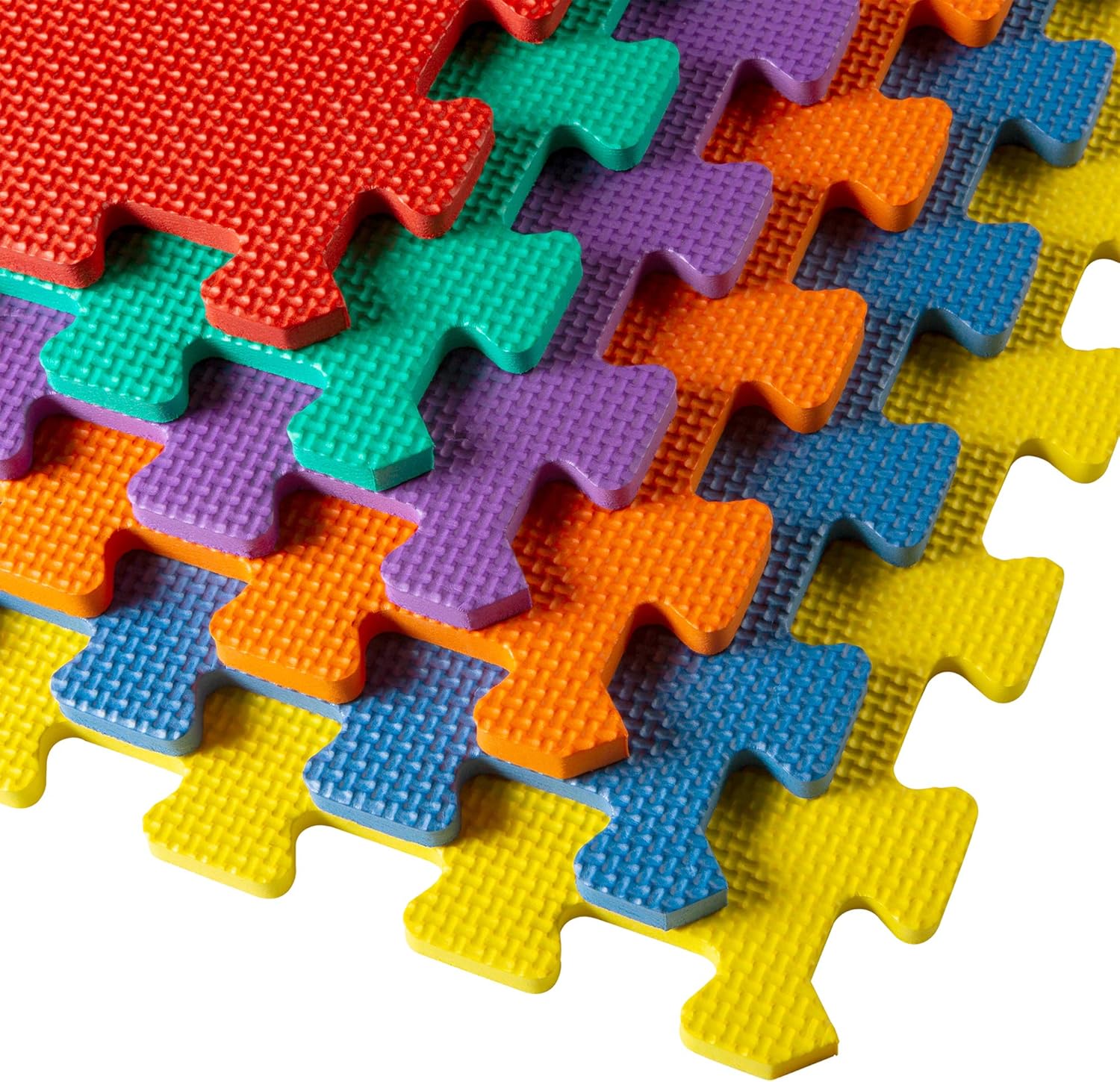 We Sell Mats 3/8" Thick Multipurpose EVA Foam Exercise Floor Mat, Interlocking Tiles, Anti-Fatigue for Home or Gym