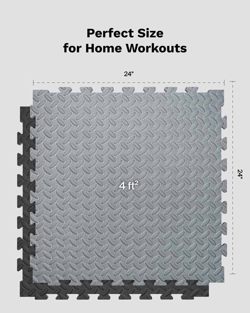 AIRHOP Upgraded 0.79" Extra Thick 48 Sq Ft High-Density Eva Foam Exercise Gym Mats, 12 Pcs Large Interlocking Puzzle Floor Tiles (24"x24") for Home Gym