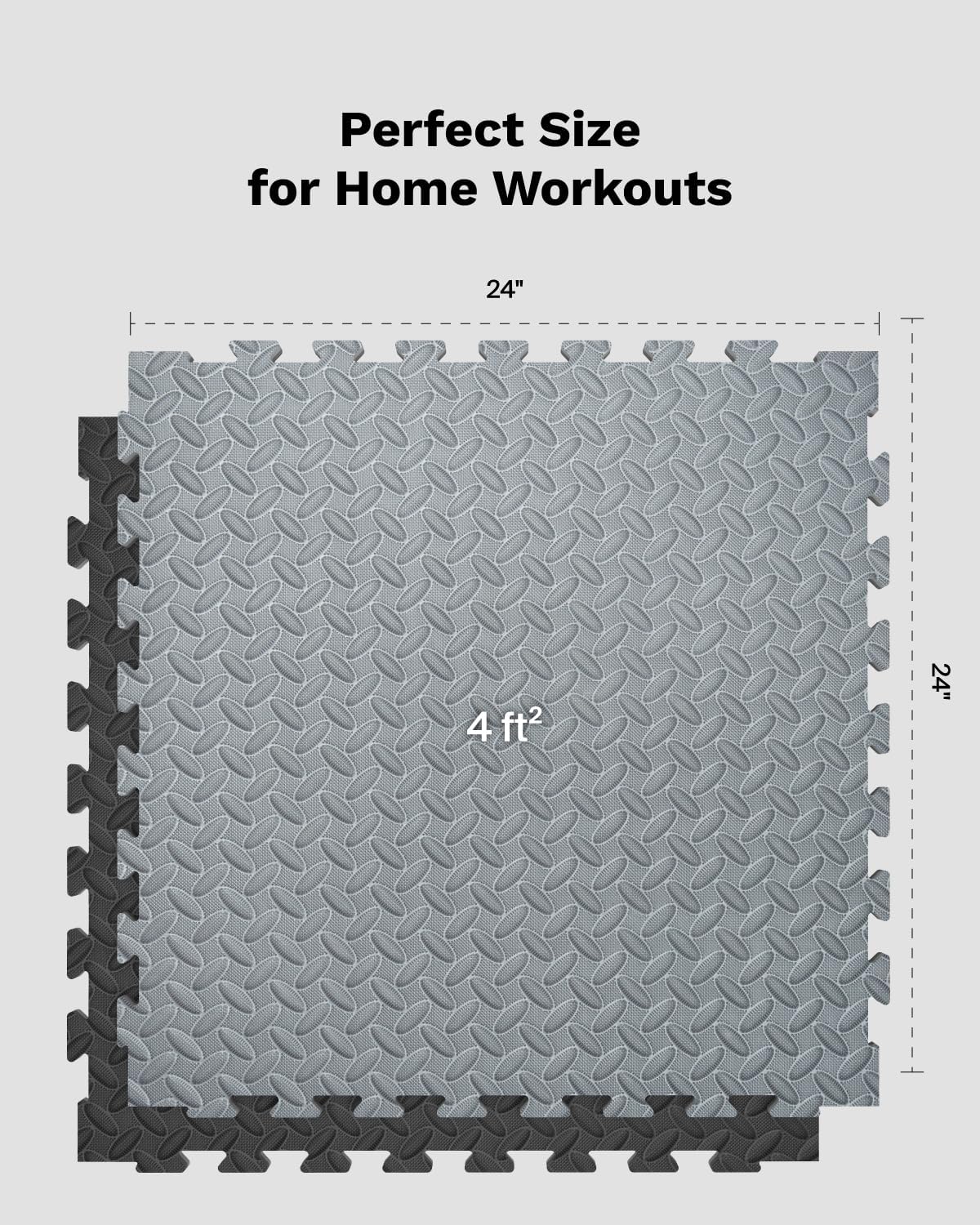 AIRHOP Upgraded 0.79" Extra Thick 48 Sq Ft High-Density Eva Foam Exercise Gym Mats, 12 Pcs Large Interlocking Puzzle Floor Tiles (24"x24") for Home Gym