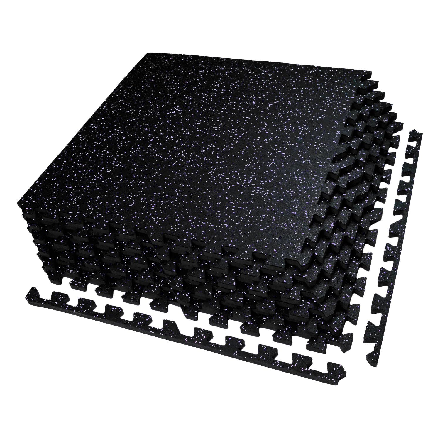 AIRHOP 0.56in Thick 48 Sq Ft Exercise Equipment Mats, 12 Tiles Upgraded Rubber Top with High Density EVA Foam, Large Interlocking Puzzle Gym Flooring for Home Gym, Heavy Weight Workout, 24 x 24in