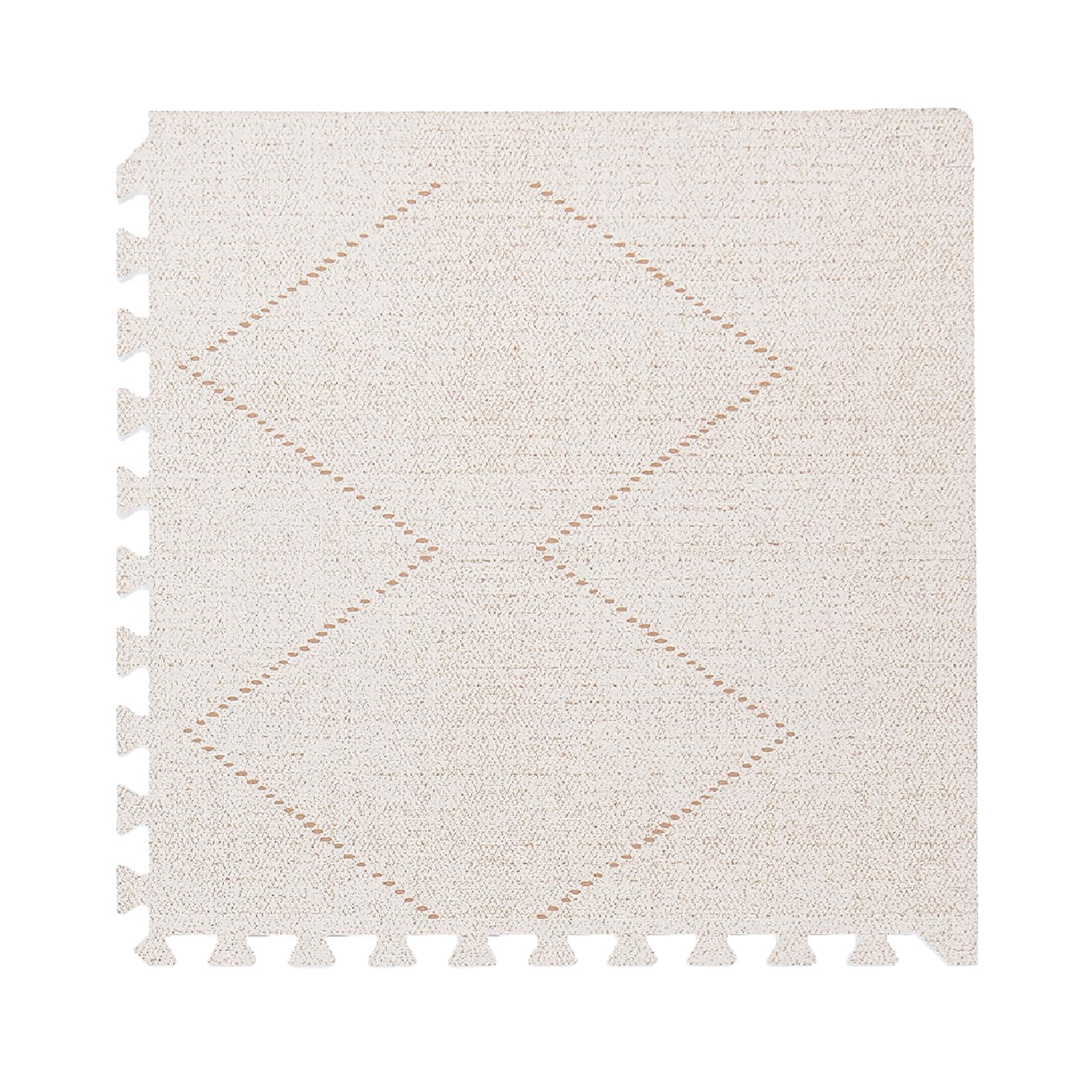 Toddlekind Playmat - Premium Foam Playmat, 4 x 6 feet, 6 Tile Extra Thick Foam Floor Puzzle Mat for Babies/Toddlers Stylish, Non-Toxic, Odorless. Perfect for Tummy Time, Crawling, & Play. 0m+ (Cream)