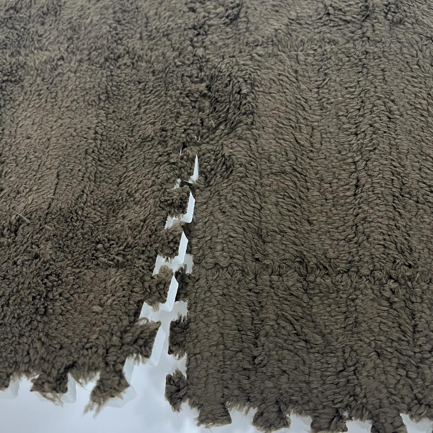 smabee Interlocking Carpet Shaggy Soft EVA Foam Mats Fluffy Area Rugs Protective Floor Tiles Exercise Play Mat for Children Kids Room Home Parlor Bedroom (12 Pcs, Brown)