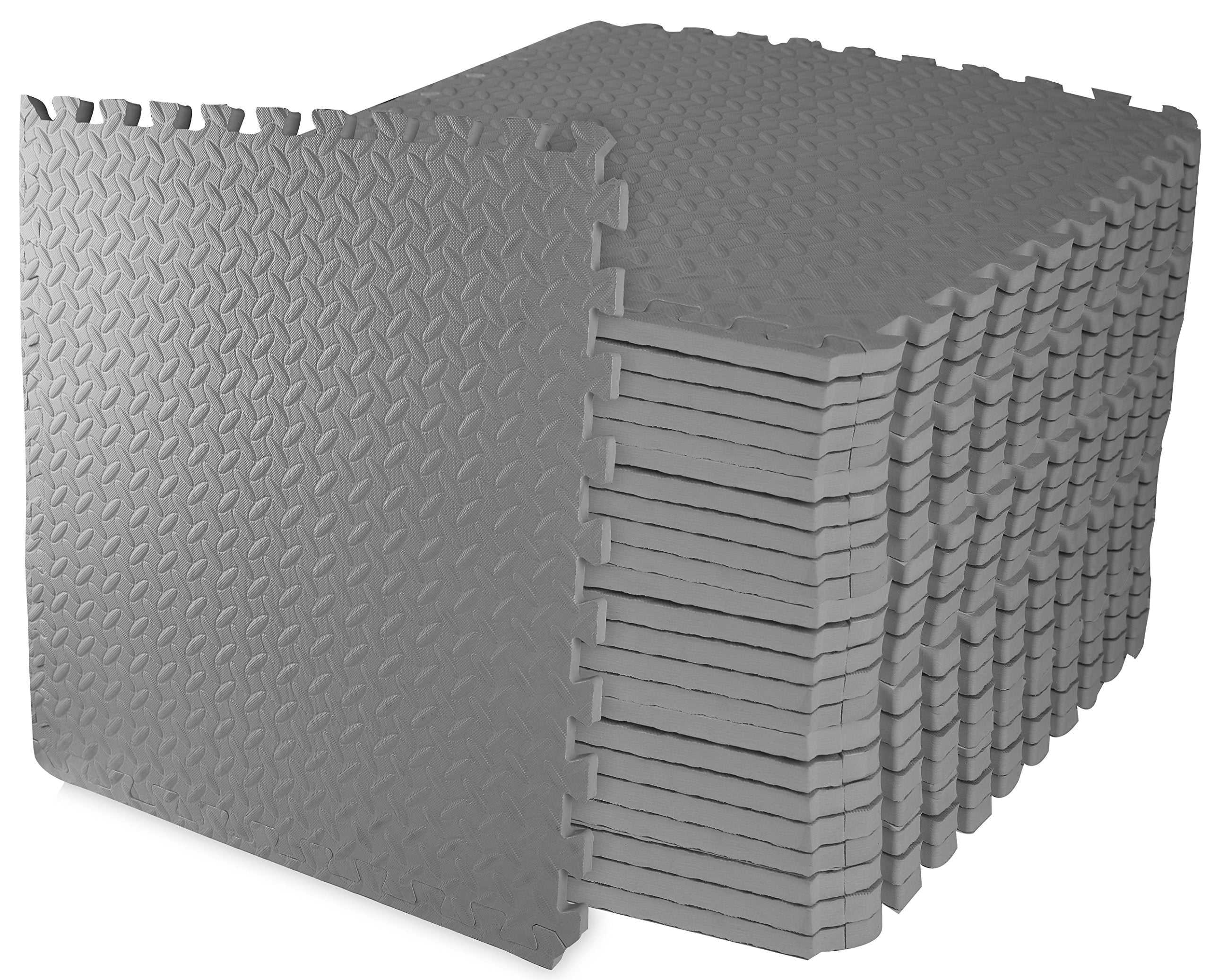 Signature Fitness Puzzle Exercise Mat with EVA Foam Interlocking Tiles