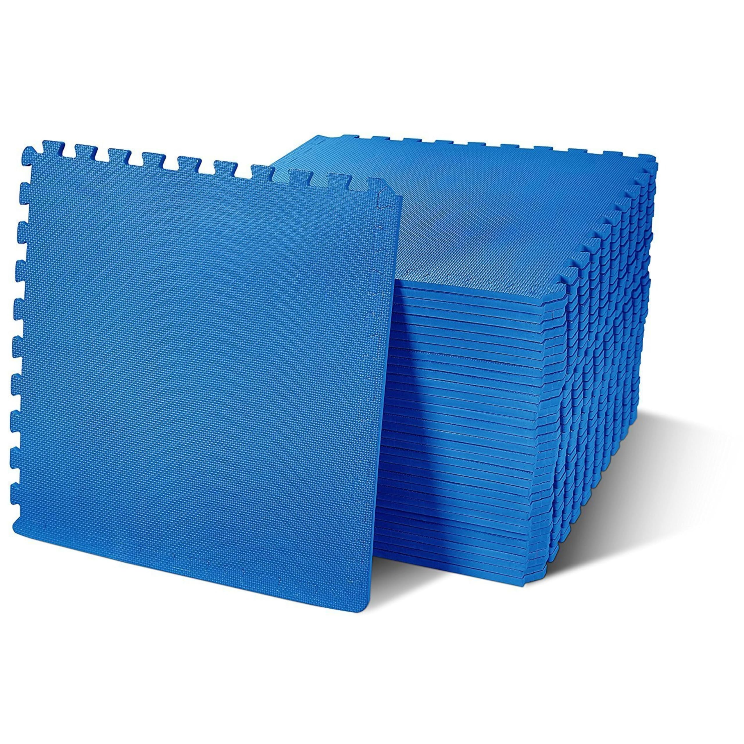 BalanceFrom Puzzle Exercise Mat 1/2' Thick, EVA Interlocking Foam Floor Tiles for Home Gym, Mat for Home Workout Equipment, Floor Padding for Kids, Black, 24 in x 24 in x 1/2 in, 24 Sq Ft - 6 Tiles