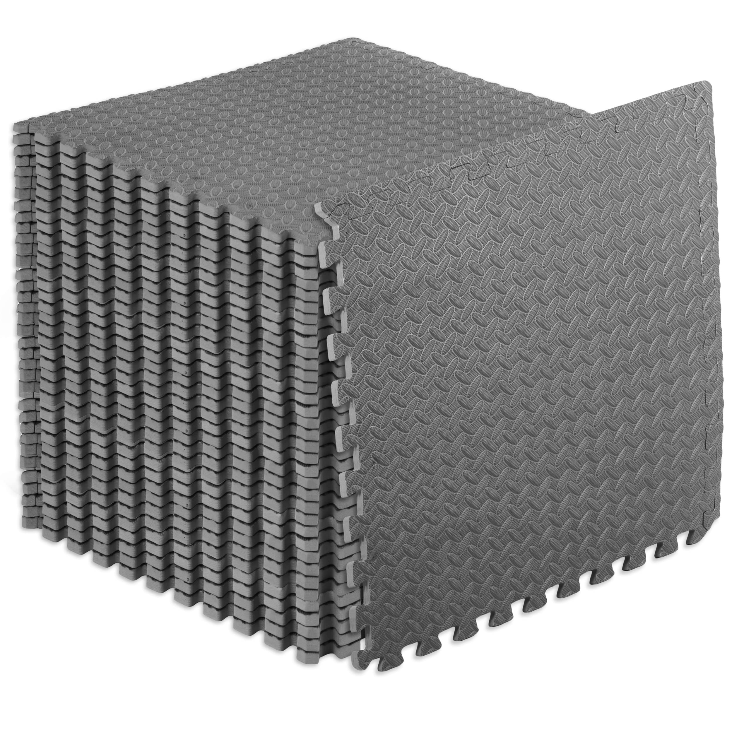 ProsourceFit Puzzle Exercise Mat ½ in, EVA Interlocking Foam Floor Tiles for Home Gym, Mat for Home Workout Equipment, Floor Padding for Kids, Cream, 24 in x 24 in x ½ in, 24 Sq Ft - 6 Tiles