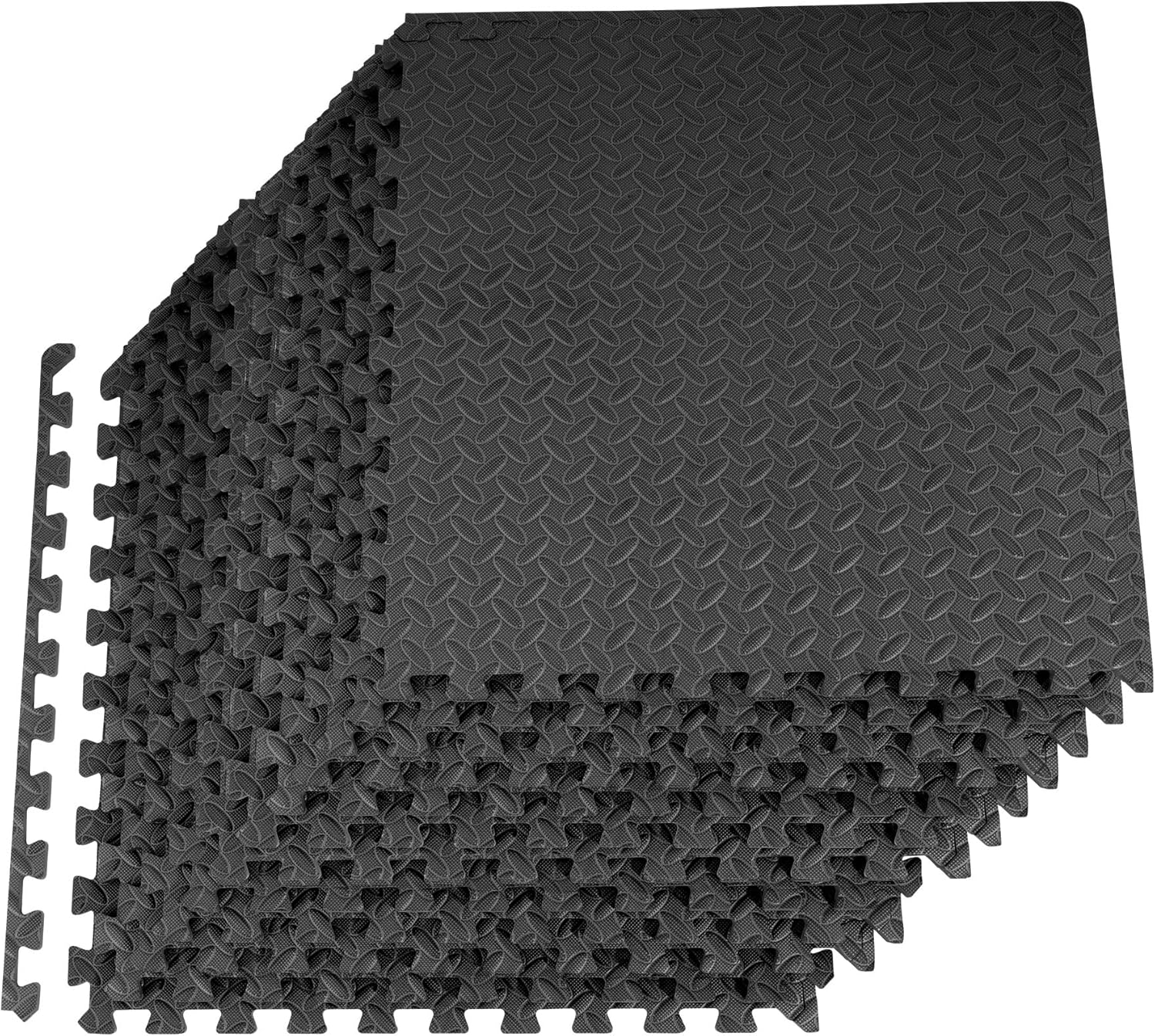 Signature Fitness Puzzle Exercise Mat with EVA Foam Interlocking Tiles