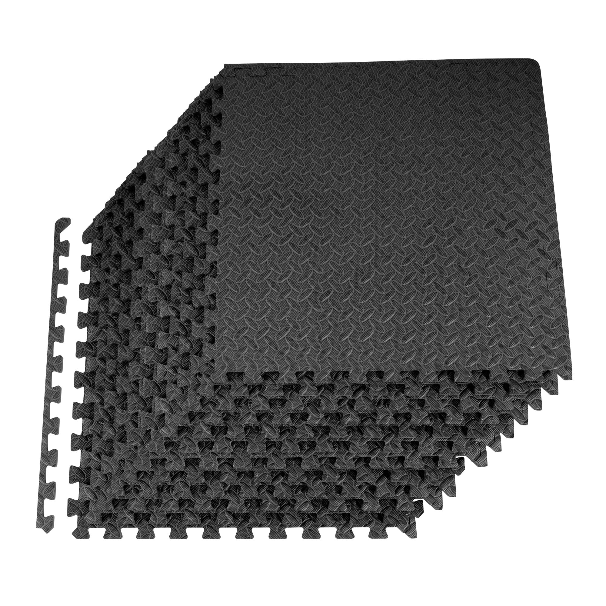 Signature Fitness Puzzle Exercise Mat with EVA Foam Interlocking Tiles
