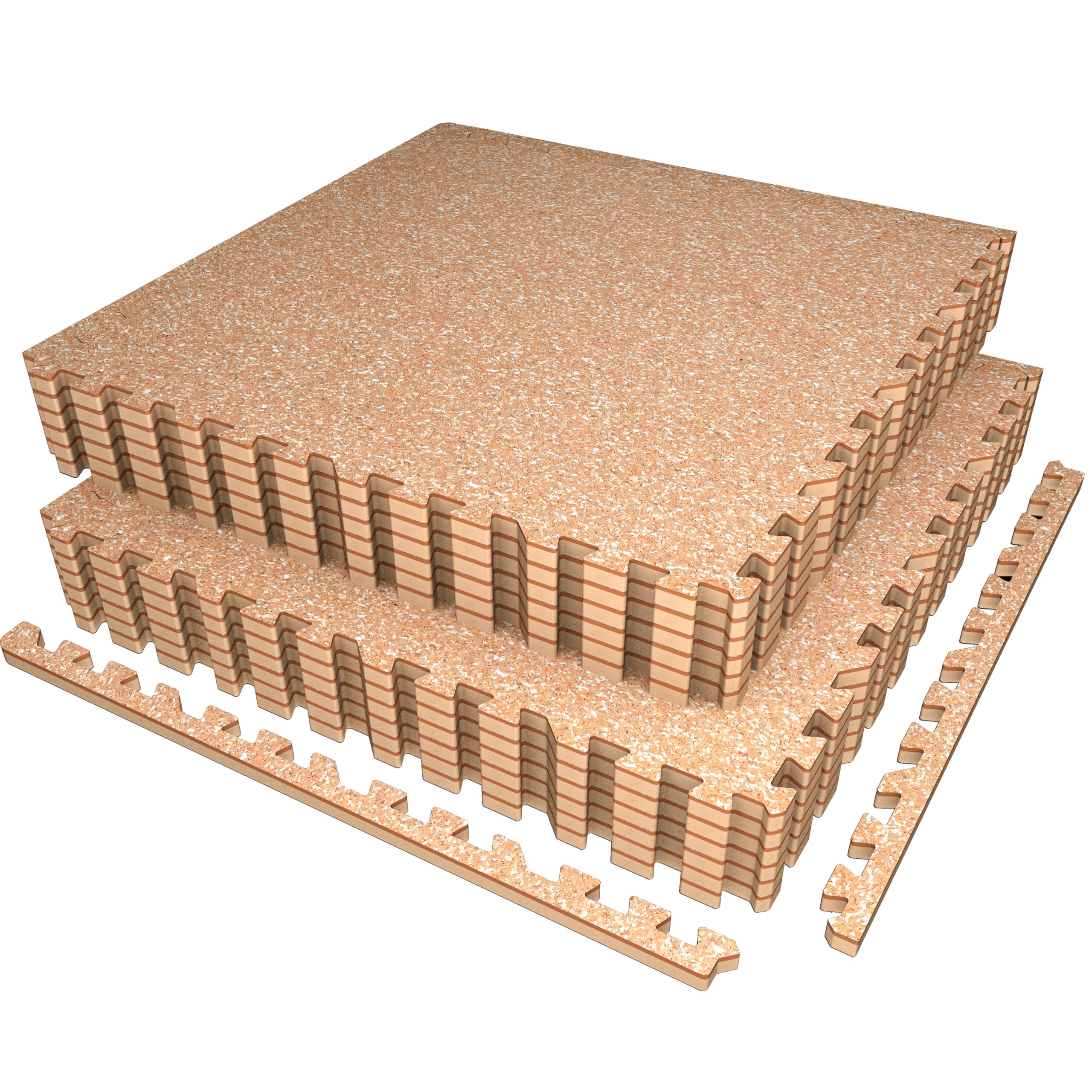 AIRHOP 0.56in Thick 48 Sq Ft Exercise Equipment Mats, 12 Tiles Upgraded Rubber Top with High Density EVA Foam, Large Interlocking Puzzle Gym Flooring for Home Gym, Heavy Weight Workout, 24 x 24in