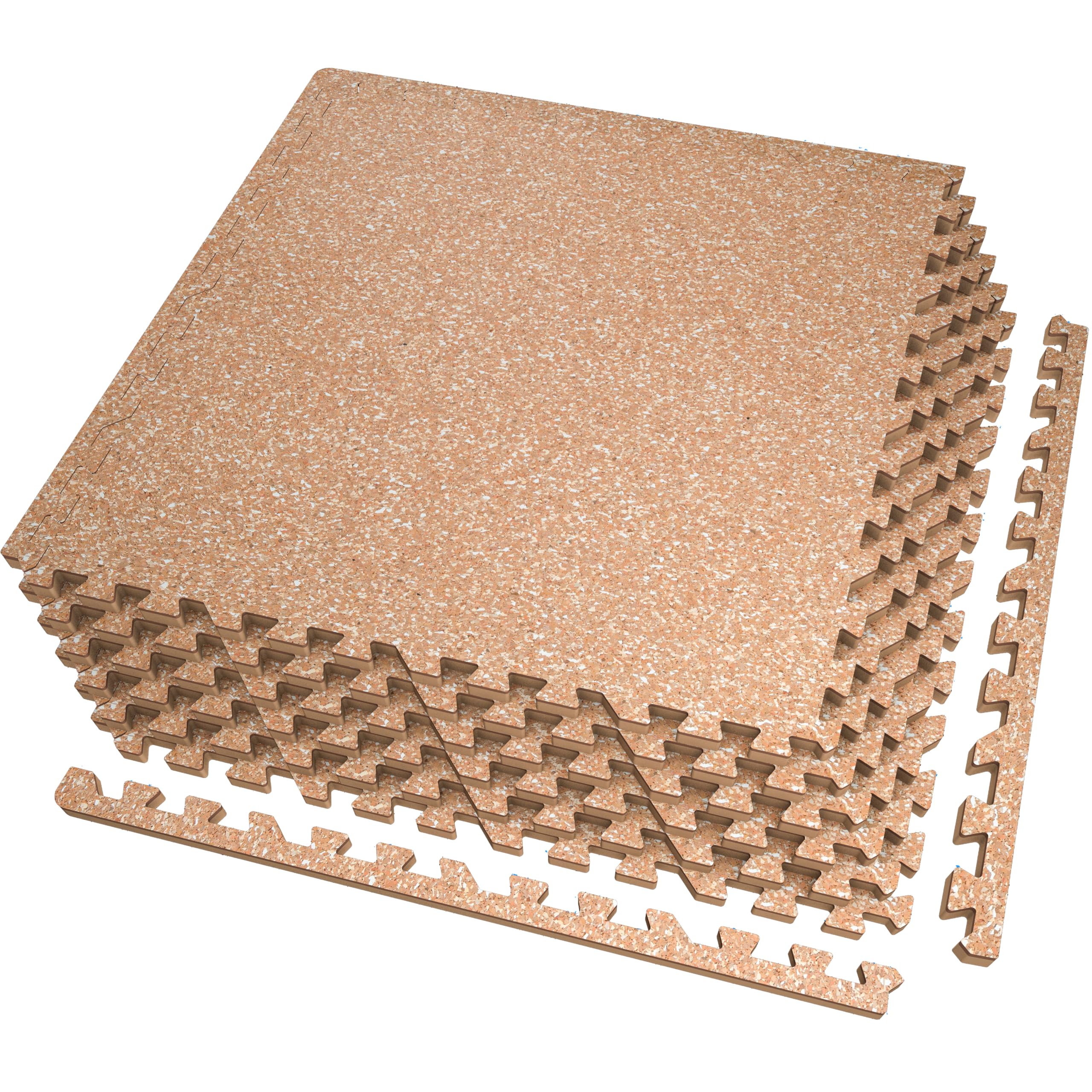 AIRHOP 0.56in Thick 48 Sq Ft Exercise Equipment Mats, 12 Tiles Upgraded Rubber Top with High Density EVA Foam, Large Interlocking Puzzle Gym Flooring for Home Gym, Heavy Weight Workout, 24 x 24in